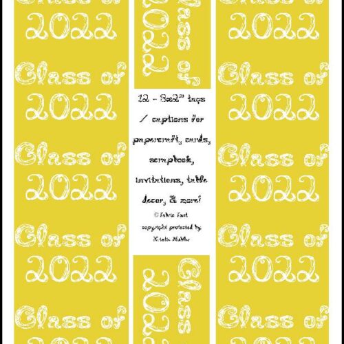 12 Class of 2022 Gold Captions Tags Printable For Cards With White Color Fabric Font's featured image