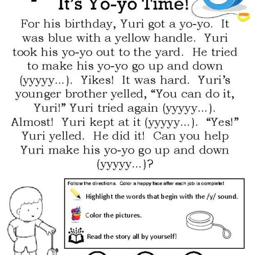 Reading Practice: Letter Y's featured image