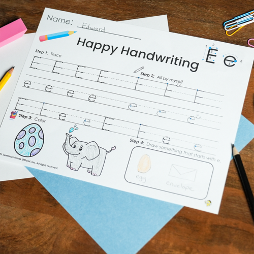 Handwriting Letter E Worksheet's featured image