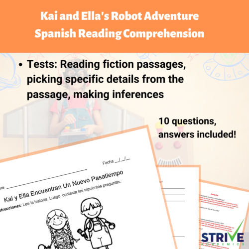Kai and Ella Find A New Hobby Fiction Spanish Reading Comprehension Worksheet's featured image