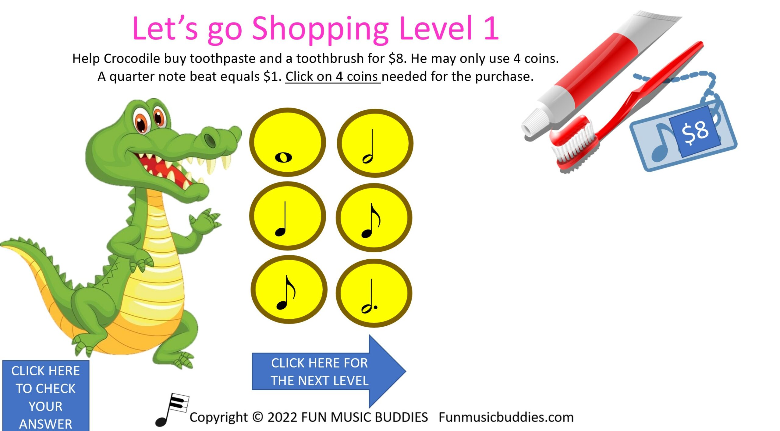 Let's Go Shopping- Interactive Music Theory Digital Game