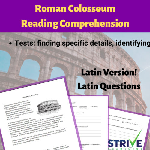 Roman Colosseum Reading Comprehension Worksheet (Latin w/ Latin Questions)'s featured image