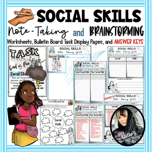 Social Skills Note-Taking and Brainstorming Worksheets, Bulletin Boards, & KEYS's featured image