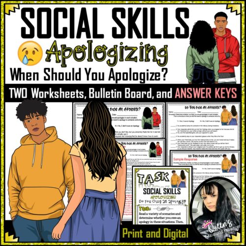 Social Skills - Apologizing Activity Worksheets (Print and Digital)'s featured image
