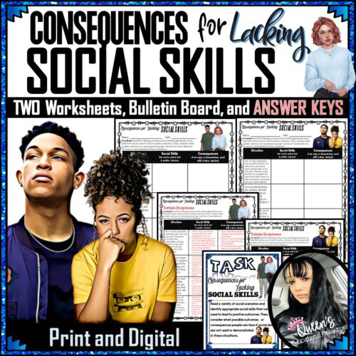 Social Skills - Consequences for Lacking Social Skills Activity Worksheets (Print and Digital)'s featured image