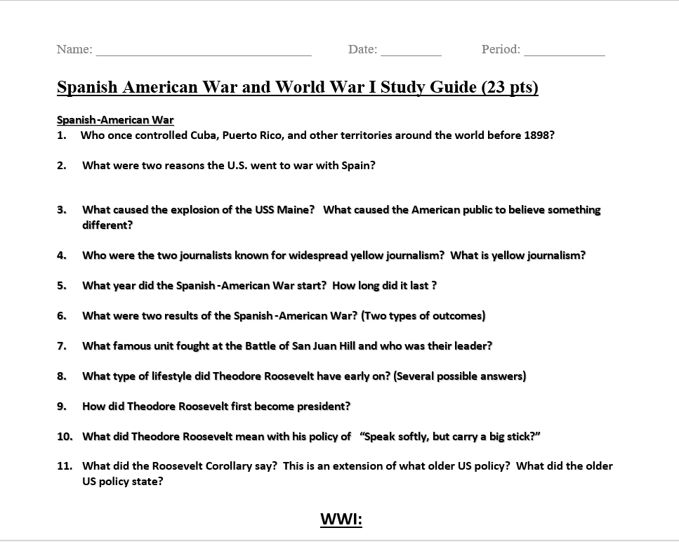 America Goes to War Study Guide