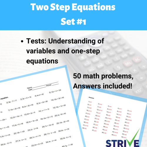 Two Step Equations - Set 1's featured image