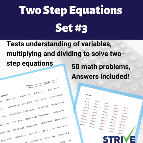 Two Step Equations - Set 3's featured image