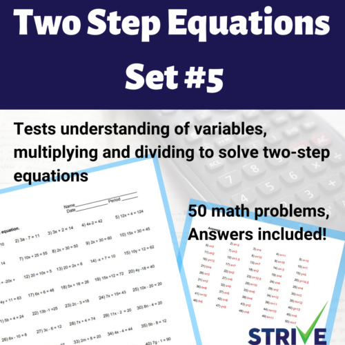 Two Step Equations - Set 5's featured image