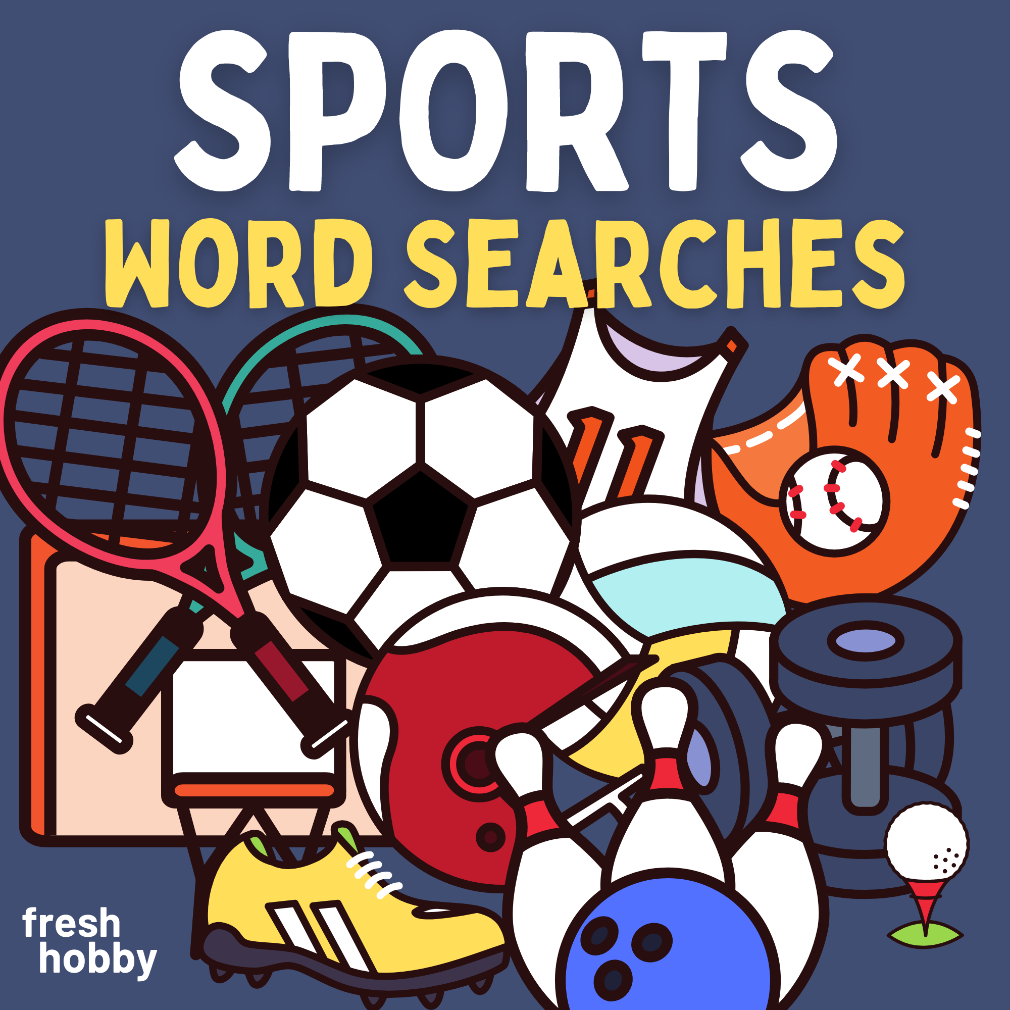 SPORTS Word Search Collection (20 Puzzles / Popular U.S Sports / All Ages!)