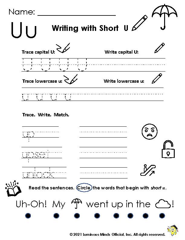 Letter Practice: Writing With Short U