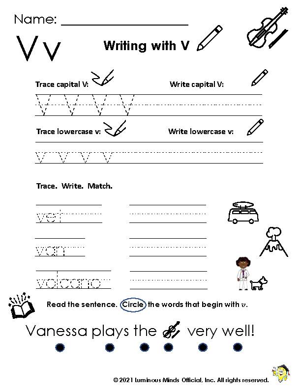 Letter Practice: Writing With V