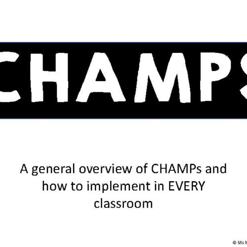CHAMPs Classroom Management Tool * EDITABLE*'s featured image