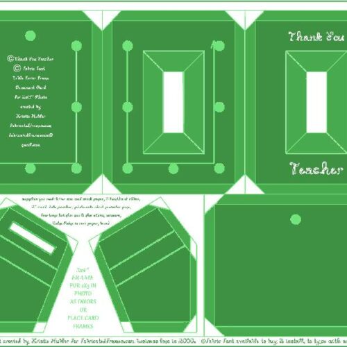 Thank You Teacher Fabric Font Green Table Frame For 2x3