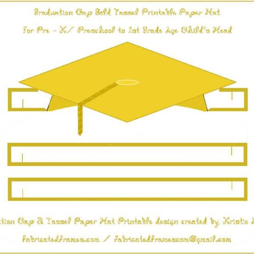 Graduation Gold Cap Gold Tassel Paper Hat for Preschool to 1st Grade Student's featured image