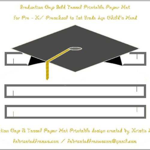 Graduation Black Cap Gold Tassel Paper Hat for Preschool to 1st Grade Student's featured image