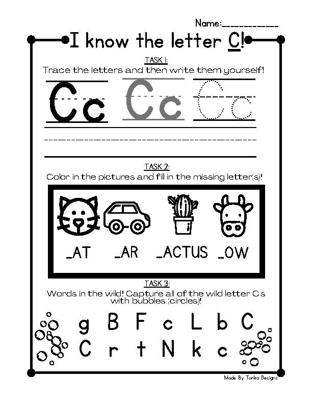 Letter Worksheets Plus Free Letter Matching Activity! Letters A-E ...