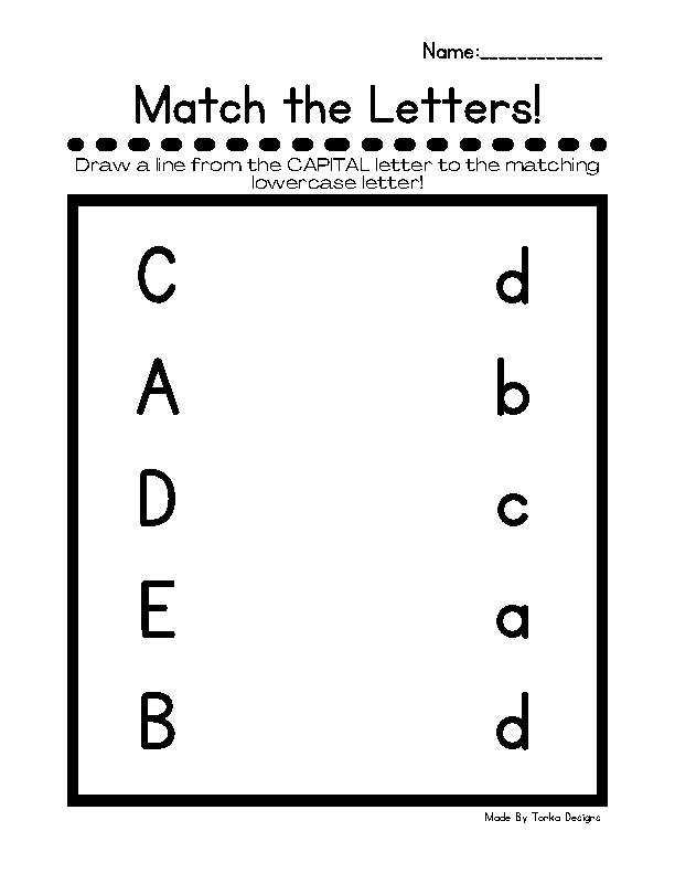 Letter Worksheets Plus Free Letter Matching Activity! Letters A-E ...