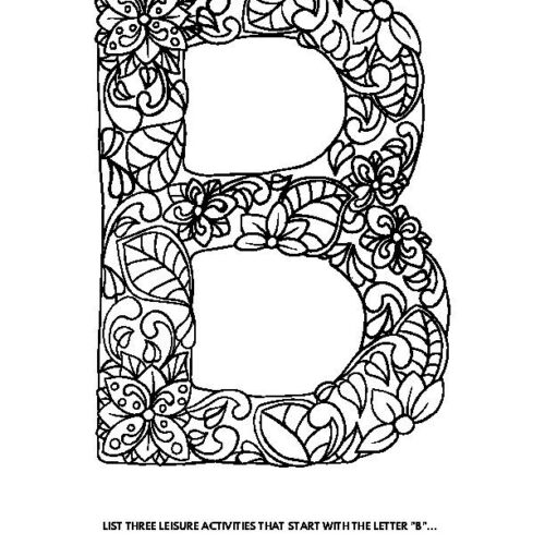 A-Z Alphabet of Leisure Activities Coloring Book (Floral Letter Pattern ...