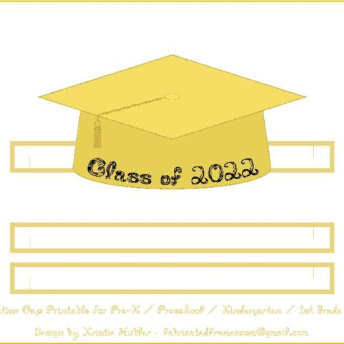 Graduation Cap Gold Paper Hat Black Fabric Font Class of 2022 On Cap's featured image