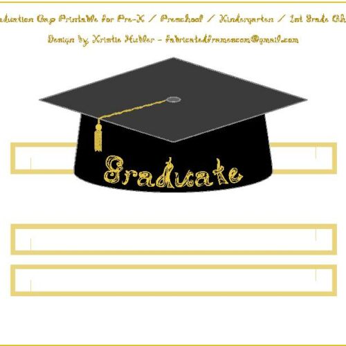 Graduation Cap Black Paper Hat Gold Fabric Font Word Graduate On Cap's featured image