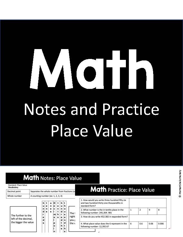 Notes and Practice: Place Value with Answer Key's featured image