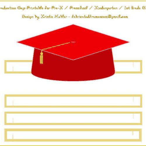 Graduation Cap Red Paper Hat Printable's featured image