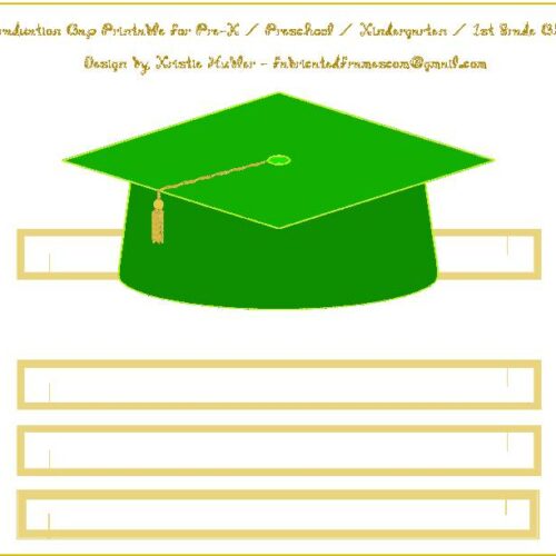 Graduation Cap Green Paper Hat Printable's featured image