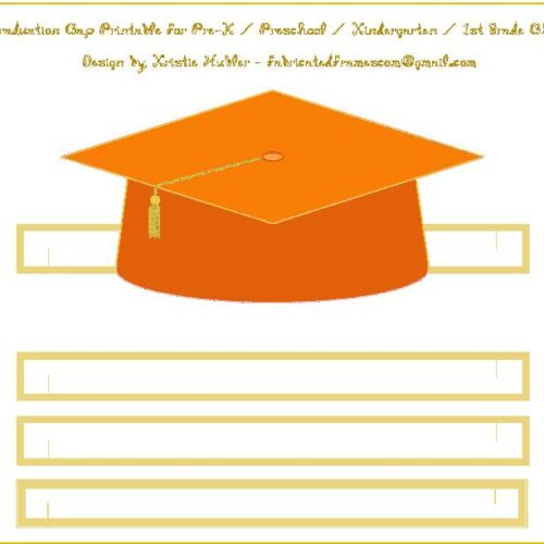 Graduation Cap Orange Paper Hat Printable's featured image