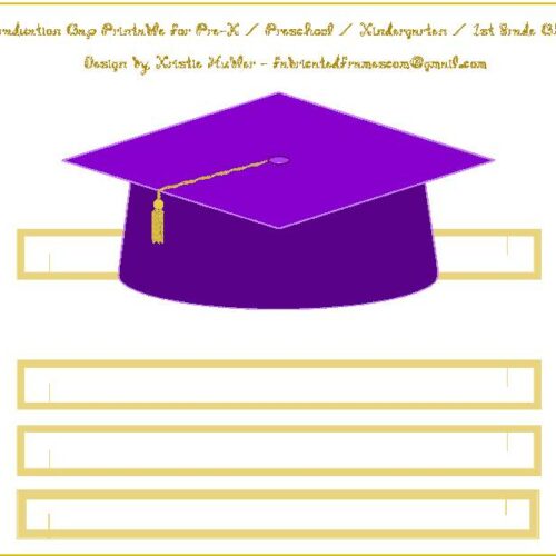 Graduation Cap Purple Paper Hat Printable's featured image