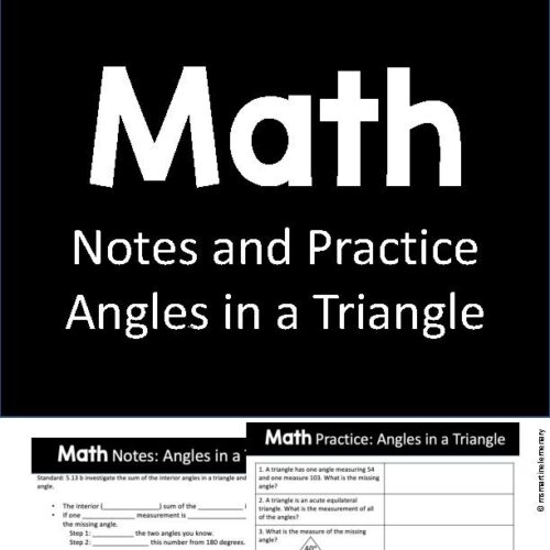 Notes and Practice: Interior Angles of a Triangle with Answer Key's featured image