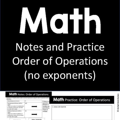 Notes and Practice-Order of Operations with Answer Key's featured image