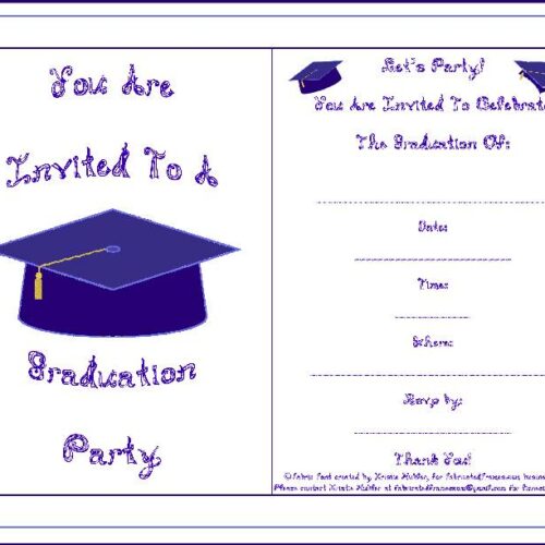 Graduation Party Invitation Navy Blue School Color Cap Tassel Blue Fabric Font Letters's featured image