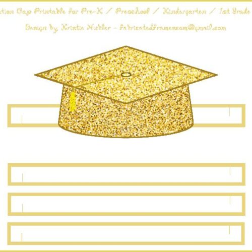 Graduation Cap Gold Glitter Paper Hat Printable's featured image