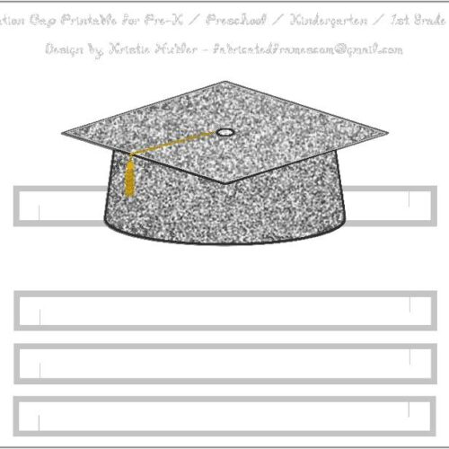 Graduation Cap Silver Glitter Paper Hat Printable's featured image