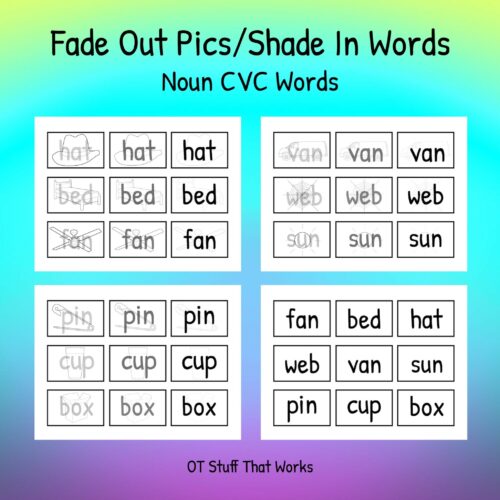 Fade Out Pics/Shade in Words- CVC Noun Flashcards 2's featured image