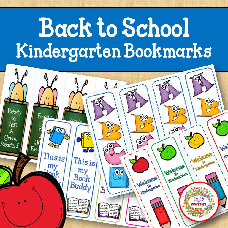 Back to School Bookmarks Kindergarten