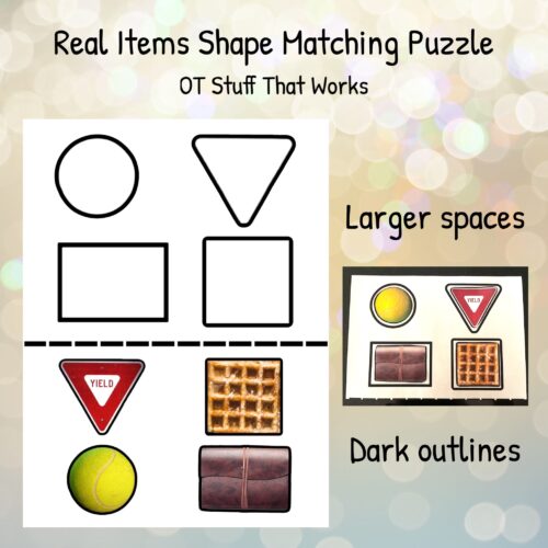 Real Items Shapes Matching Puzzle (Cut and Glue Activity)'s featured image