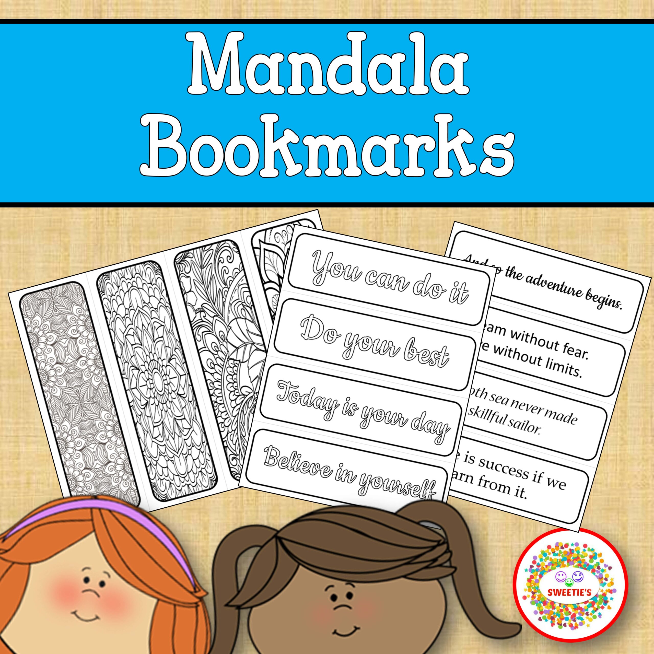 Mandala Bookmarks Inspirational Quotes