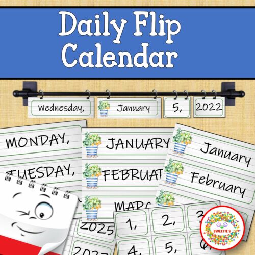 Daily Flip Calendar 2022 to 2051 Farmhouse Succulent Theme's featured image