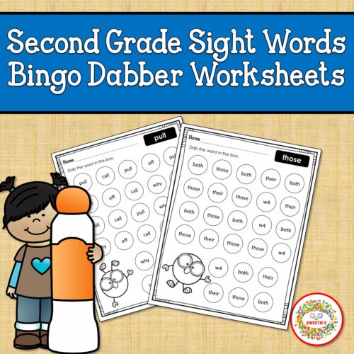 Second Grade Sight Word Bingo Dabber Worksheets's featured image