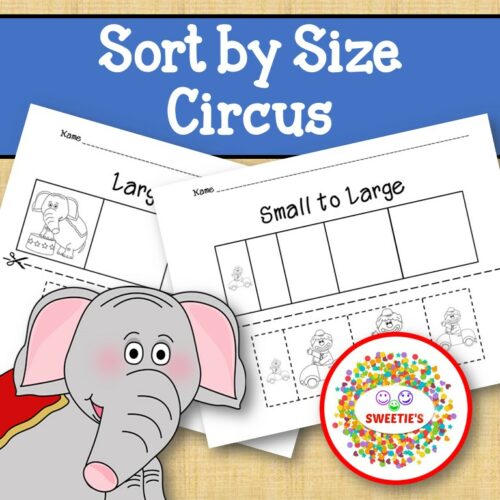 Sort by Size Activity Sheets - Color, Cut, and Paste - Circus's featured image