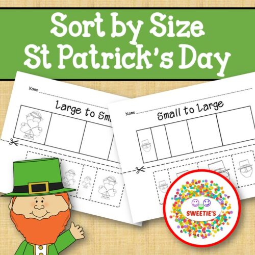 Sort by Size Activity Sheets - Color, Cut, and Paste - St Patrick's Day's featured image