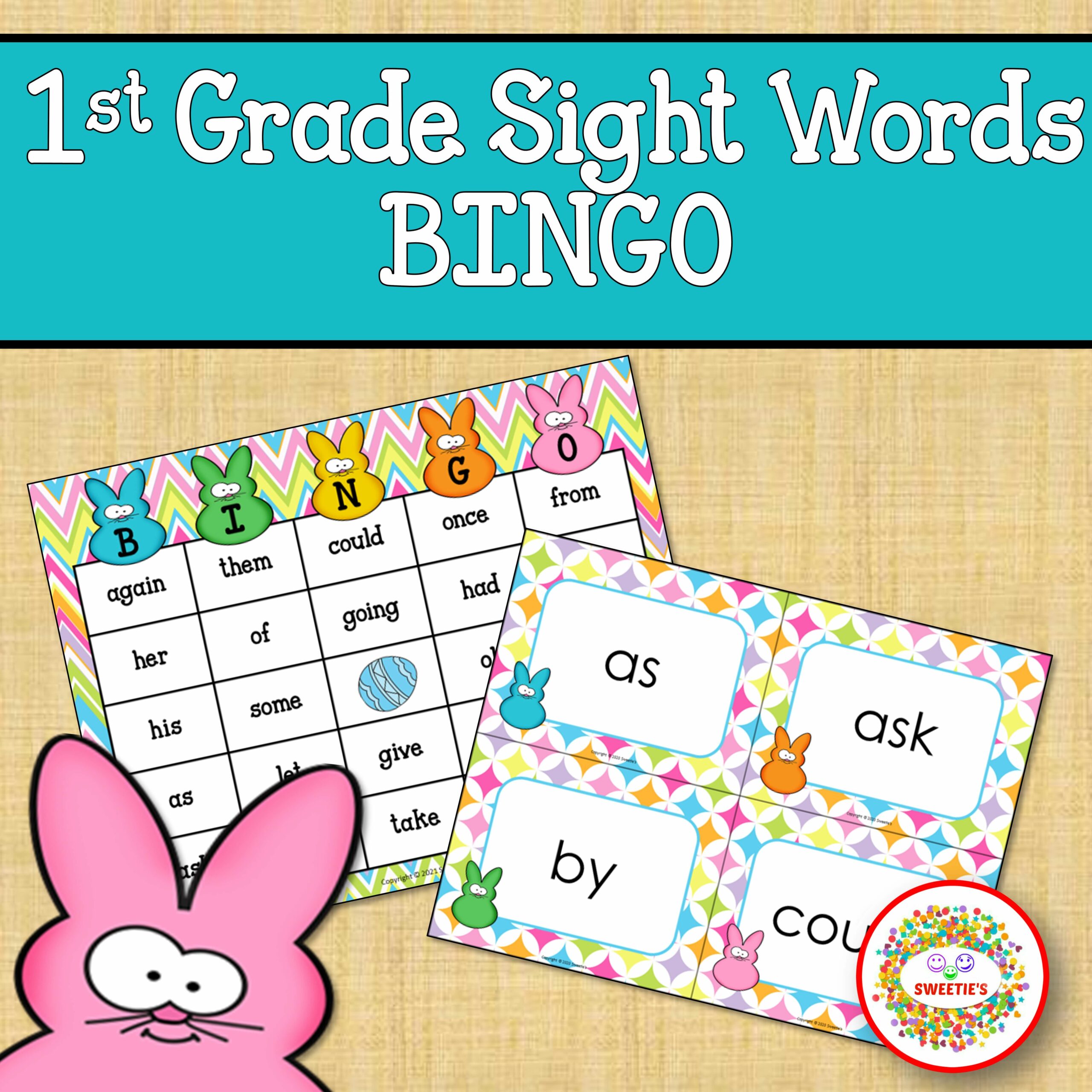 1st Grade Sight Words Bingo Easter