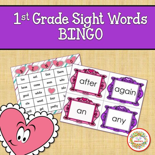 1st Grade Sight Words Bingo Valentine's featured image