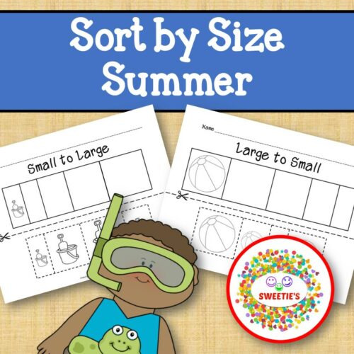 Sort by Size Activity Sheets - Color, Cut, and Paste - Summer's featured image