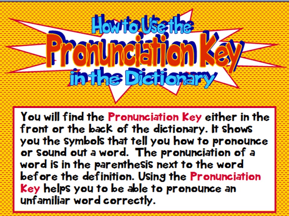 How to Use Pronunciation Key in Dictionary PowerPoint Grades 2 - 6
