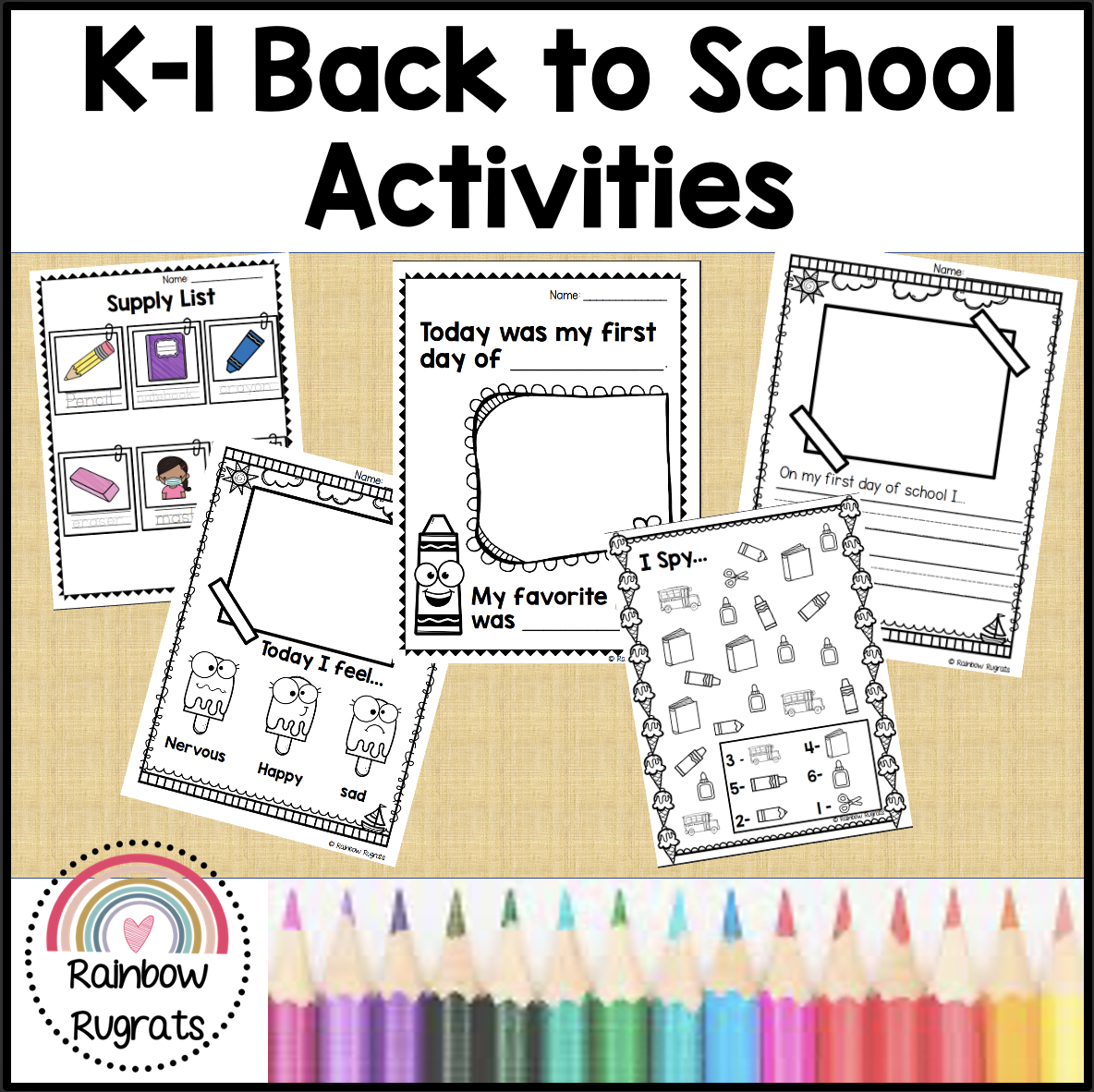 First Week of School Activities Kindergarten and First Grade