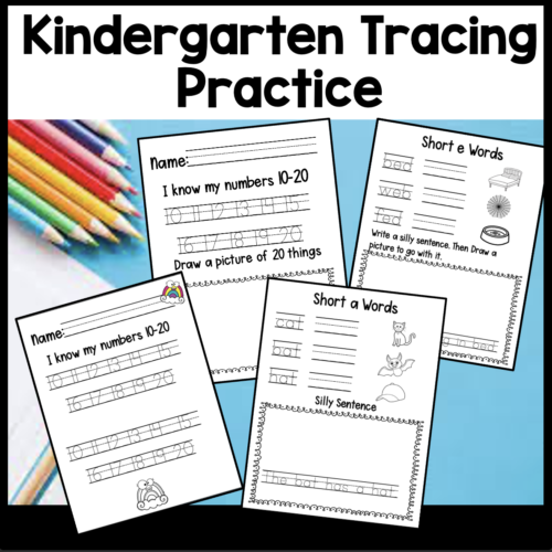 Kindergarten Letters Numbers and CVC Tracing Practice's featured image