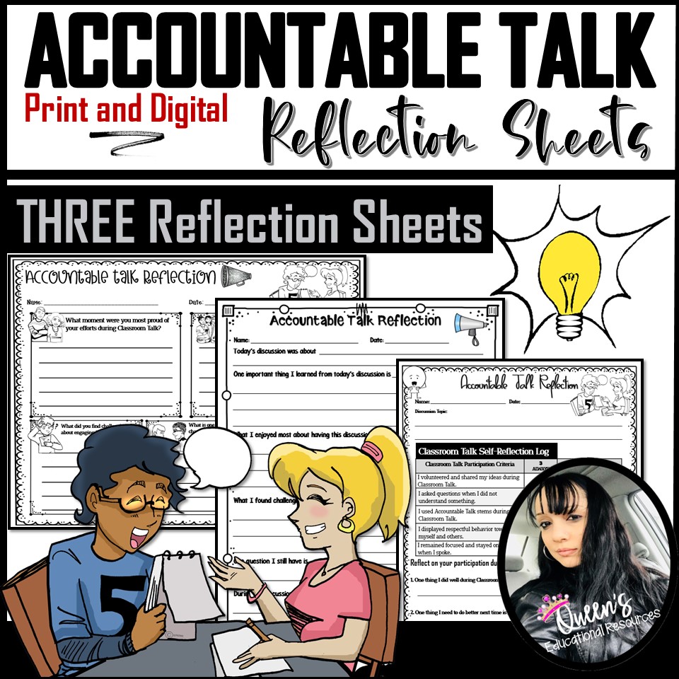 Accountable Talk Reflection Sheets (Print and Digital)